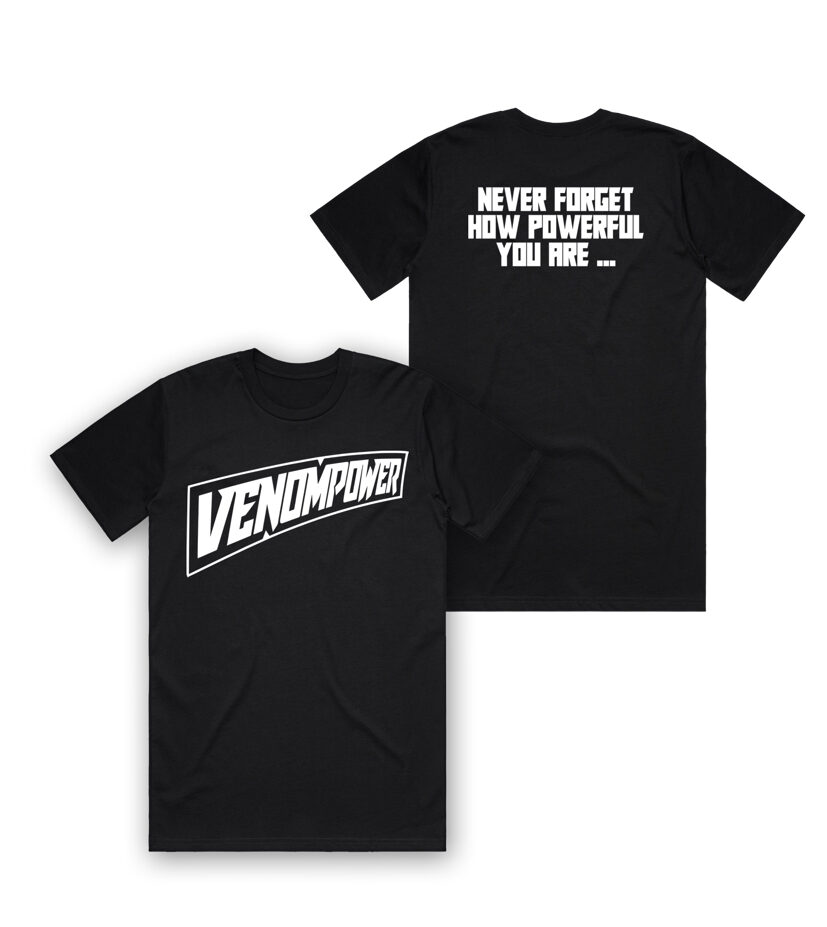 Venom Power Never Forget Classic Fit (White on Black Print) – POWER | Pre-Workout | Supplements | Workout Plans | Micquel Wright